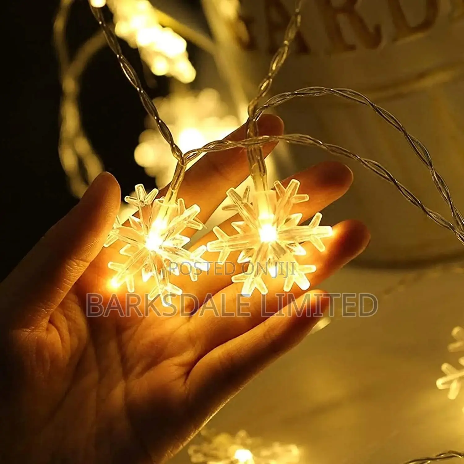 Christmas Lights Snowflake String 6M LED Fairy Battery Xmas