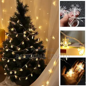 Christmas Lights Snowflake String 6M LED Fairy Battery Xmas