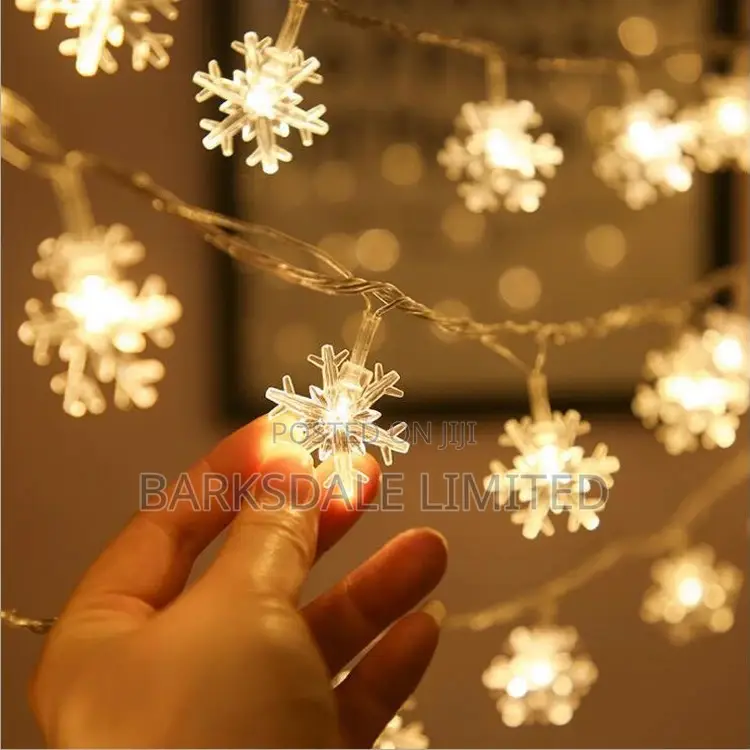 Christmas Lights Snowflake String 6M LED Fairy Battery Xmas