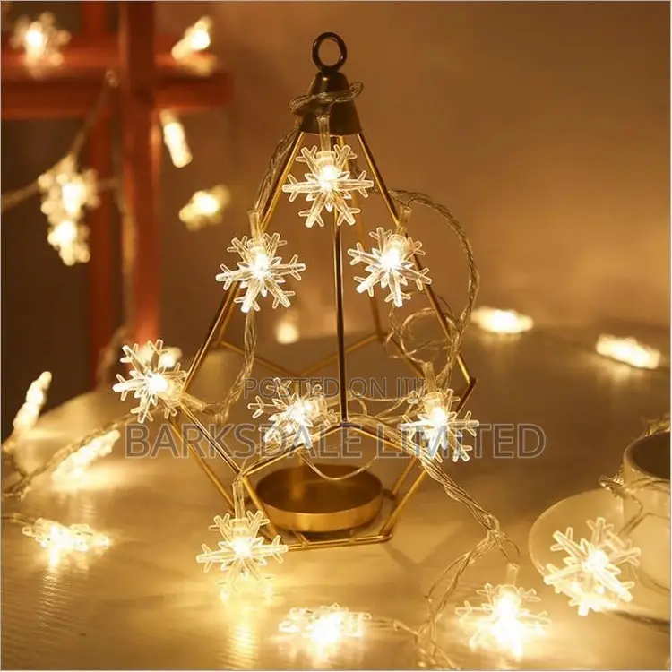 Christmas Lights Snowflake String 6M LED Fairy Battery Xmas