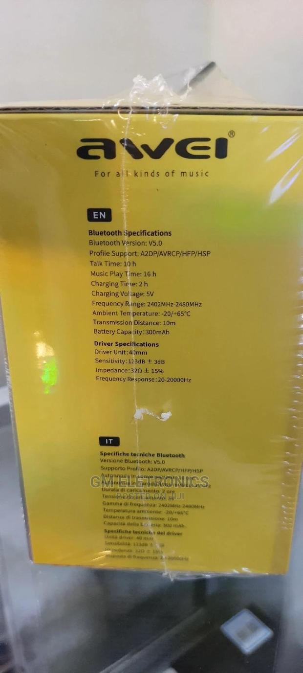 Awei A996BL Foldable Wireless Bluetooth Headphone(Black) - thumbnail 3