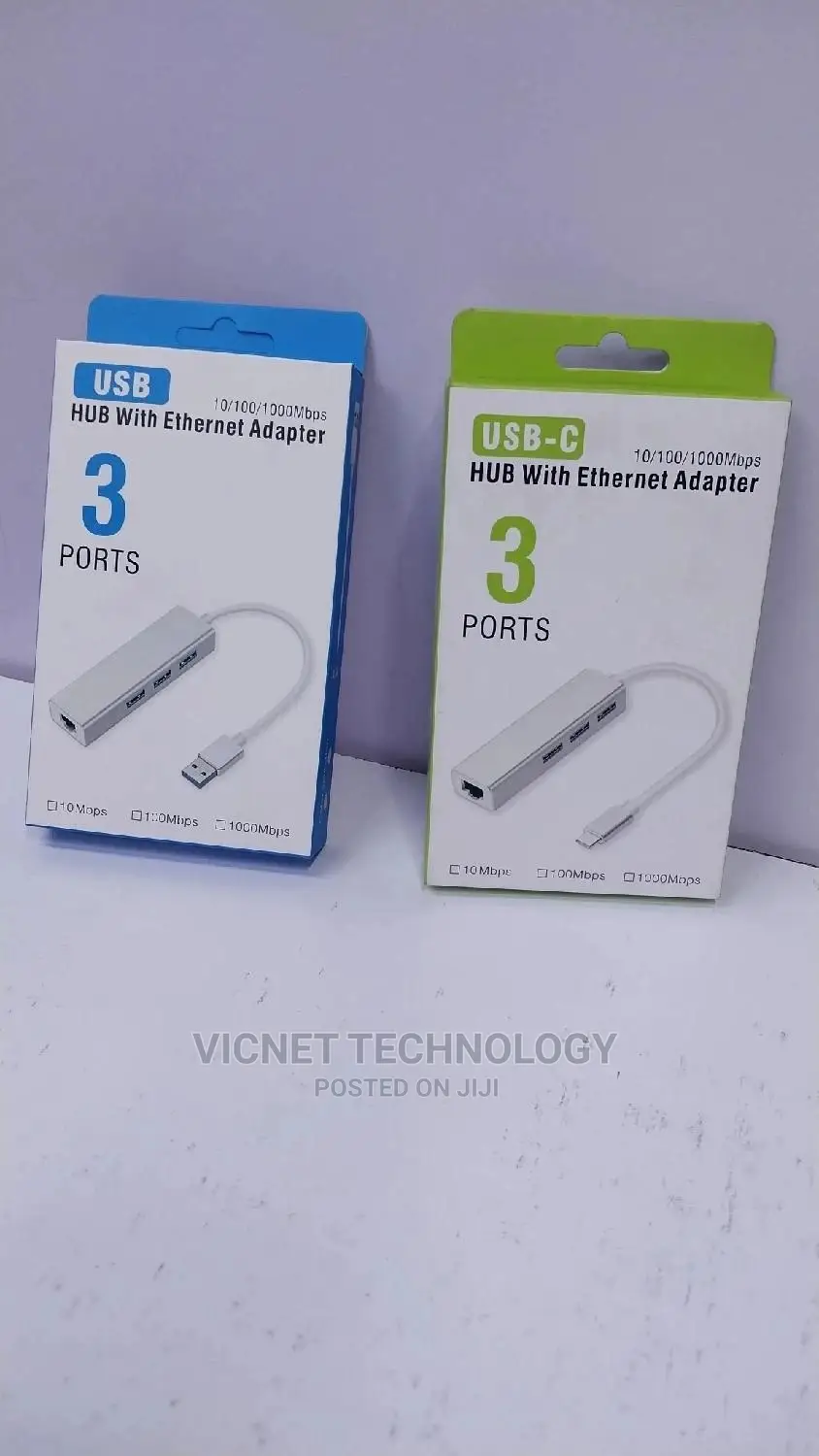 Type C to 3 Port USB 3.0 Hub With Ethernet