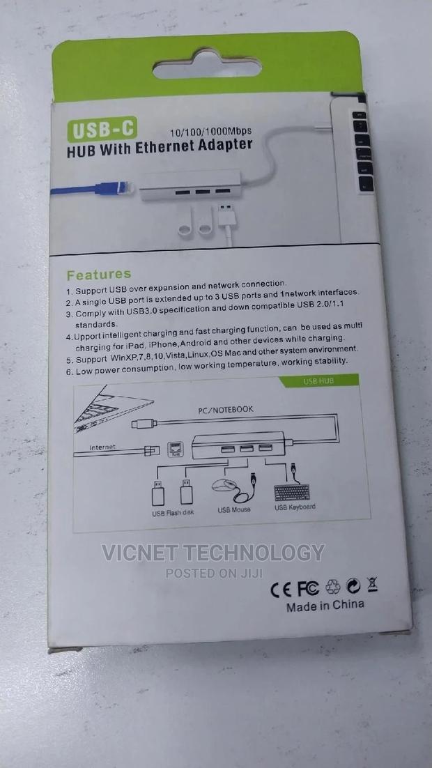 Type C to 3 Port USB 3.0 Hub With Ethernet - thumbnail 3