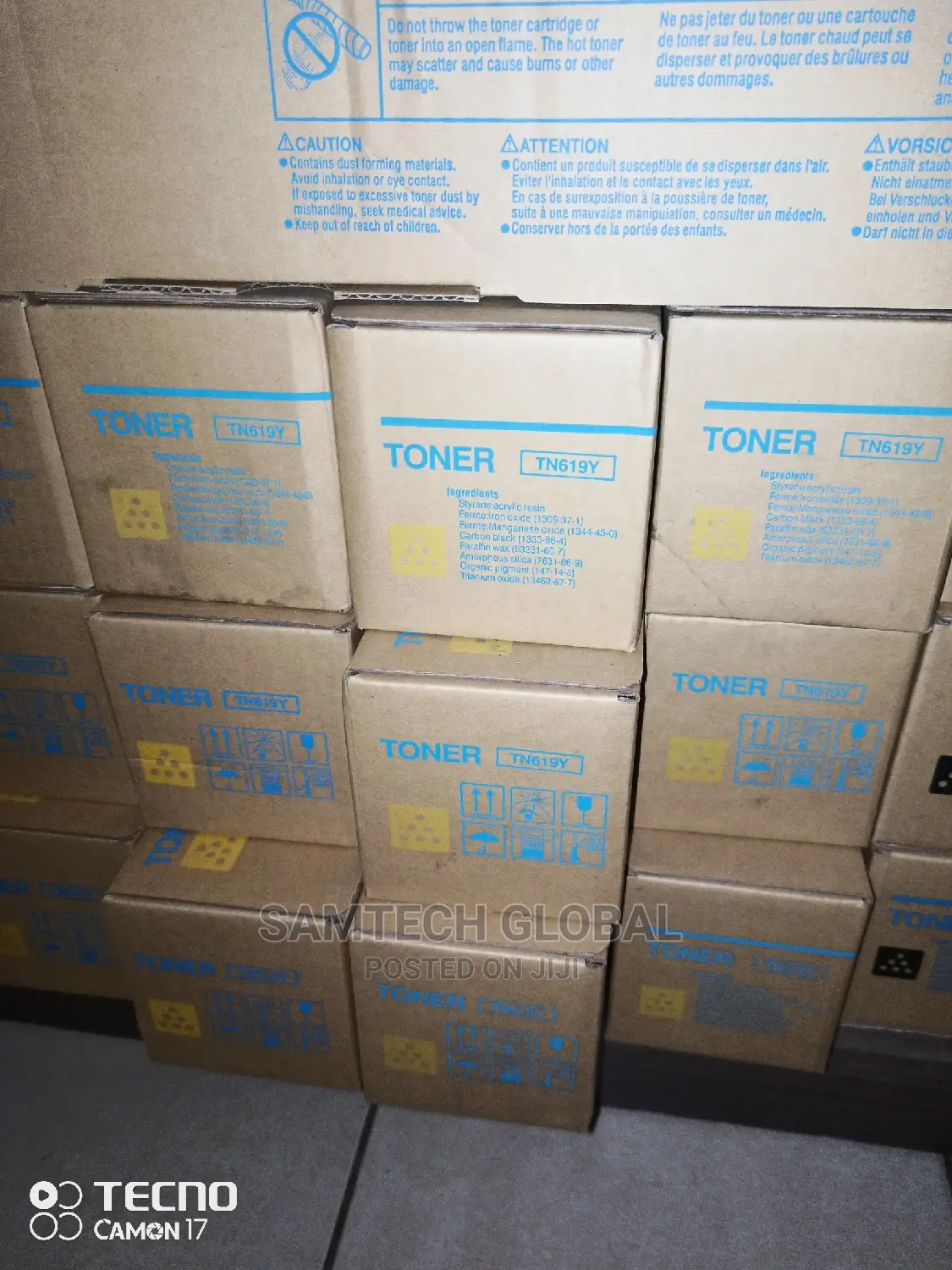 High Resolution TN 619 Yellow Toner