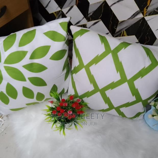 White and Green Themed Throw Pillows - main view