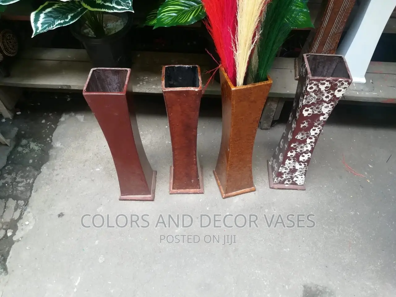 60cm Long Wooden Vase