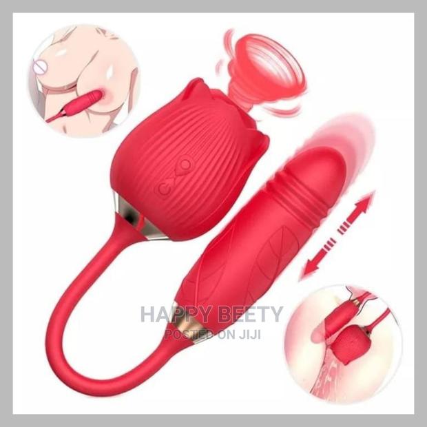 Rose Sucker for Clitoris Stimulation and Thrusting Dildo - main view