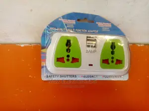 Multi Function Travel Twin Socket With USB Port.