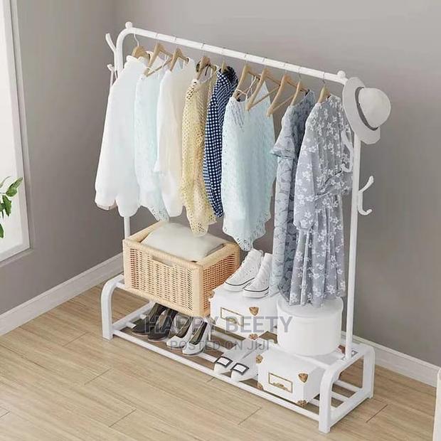 Big Size Cloth Rack With Double Storage Rack