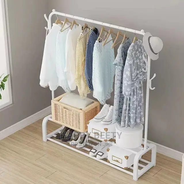Big Size Cloth Rack With Double Storage Rack