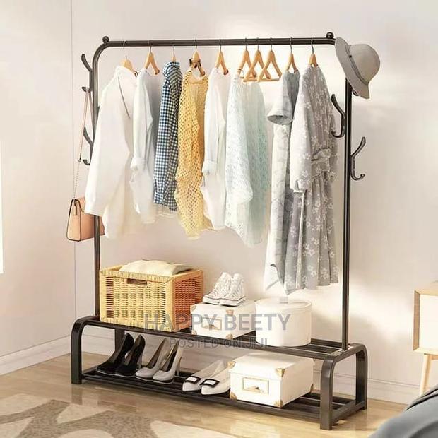 Big Size Cloth Rack With Double Storage Rack