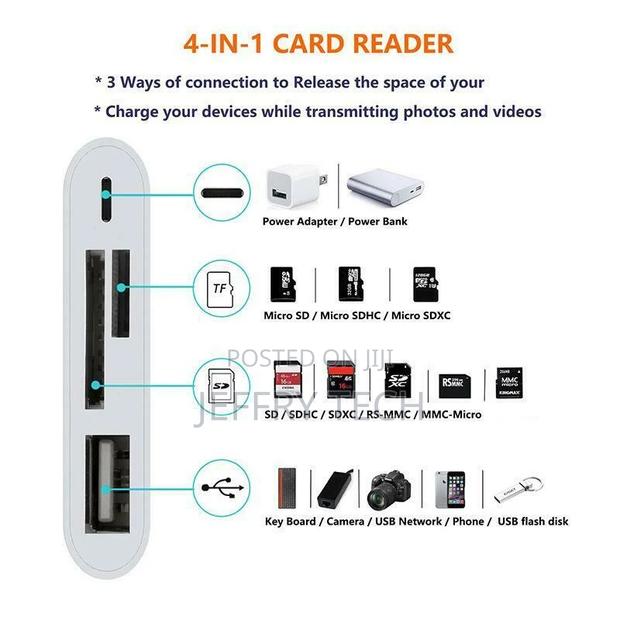 8 Pin to SD Memory Card Reader USB OTG Adapter for iPhone 13 - thumbnail 3