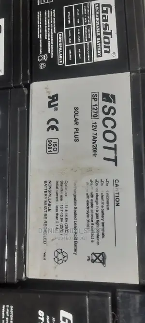 Scott Solar Plus Rechargeable Battery Sp1270 12v 7ah Ups