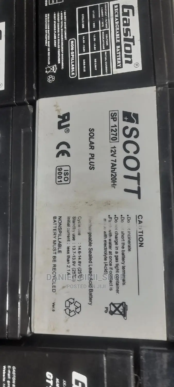 Scott Solar Plus Rechargeable Battery Sp1270 12v 7ah Ups