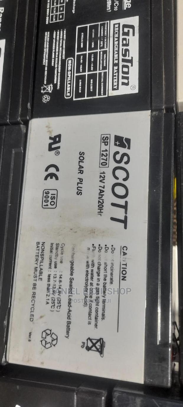 Scott Solar Plus Rechargeable Battery Sp1270 12v 7ah Ups
