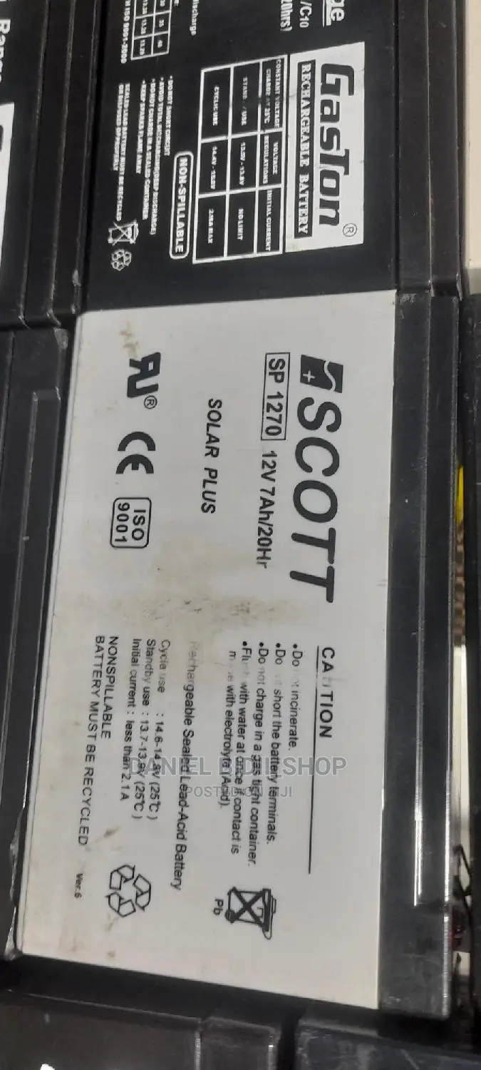 Scott Solar Plus Rechargeable Battery Sp1270 12v 7ah Ups