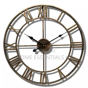 Antique Wall Clock Metallic 40cm