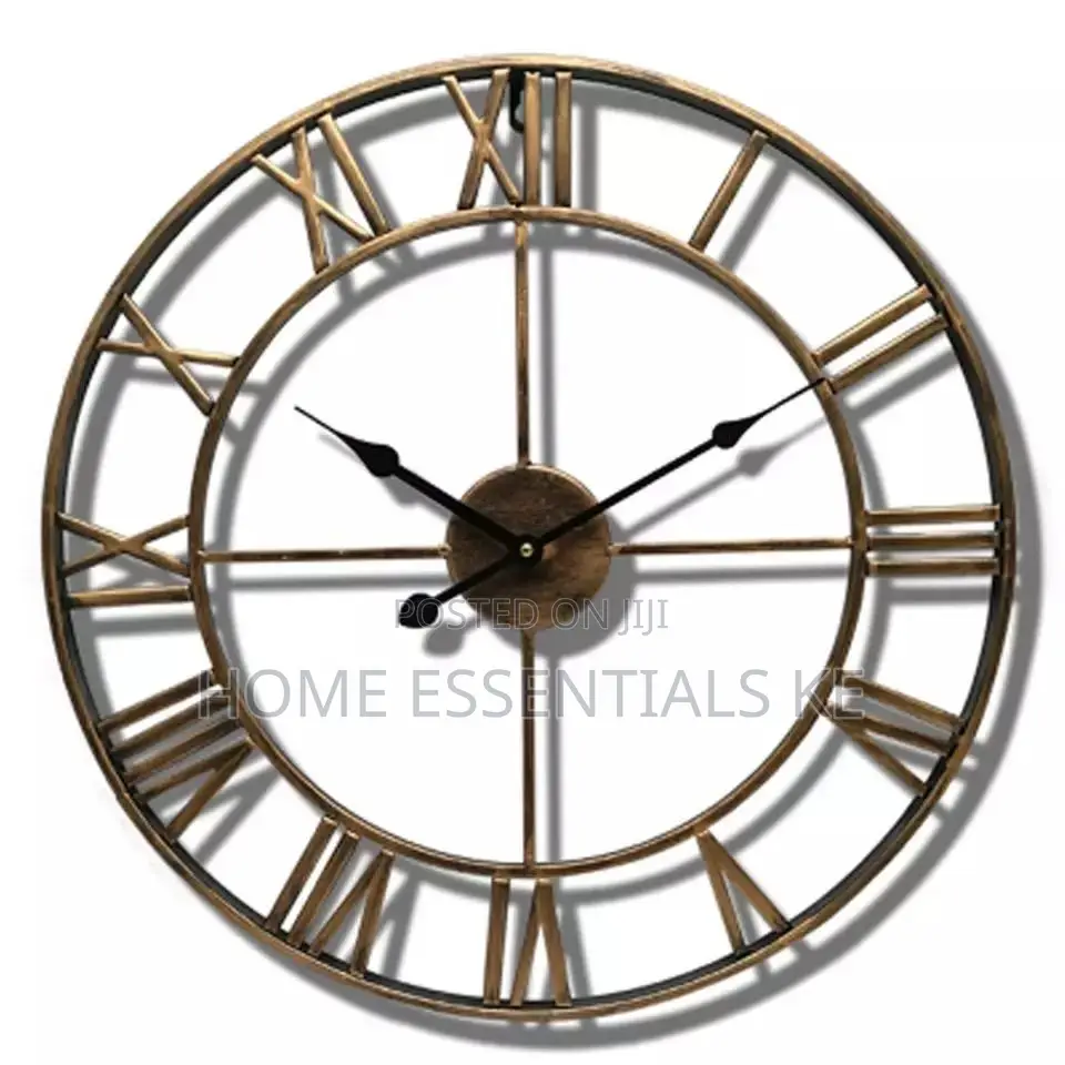 Antique Wall Clock Metallic 40cm