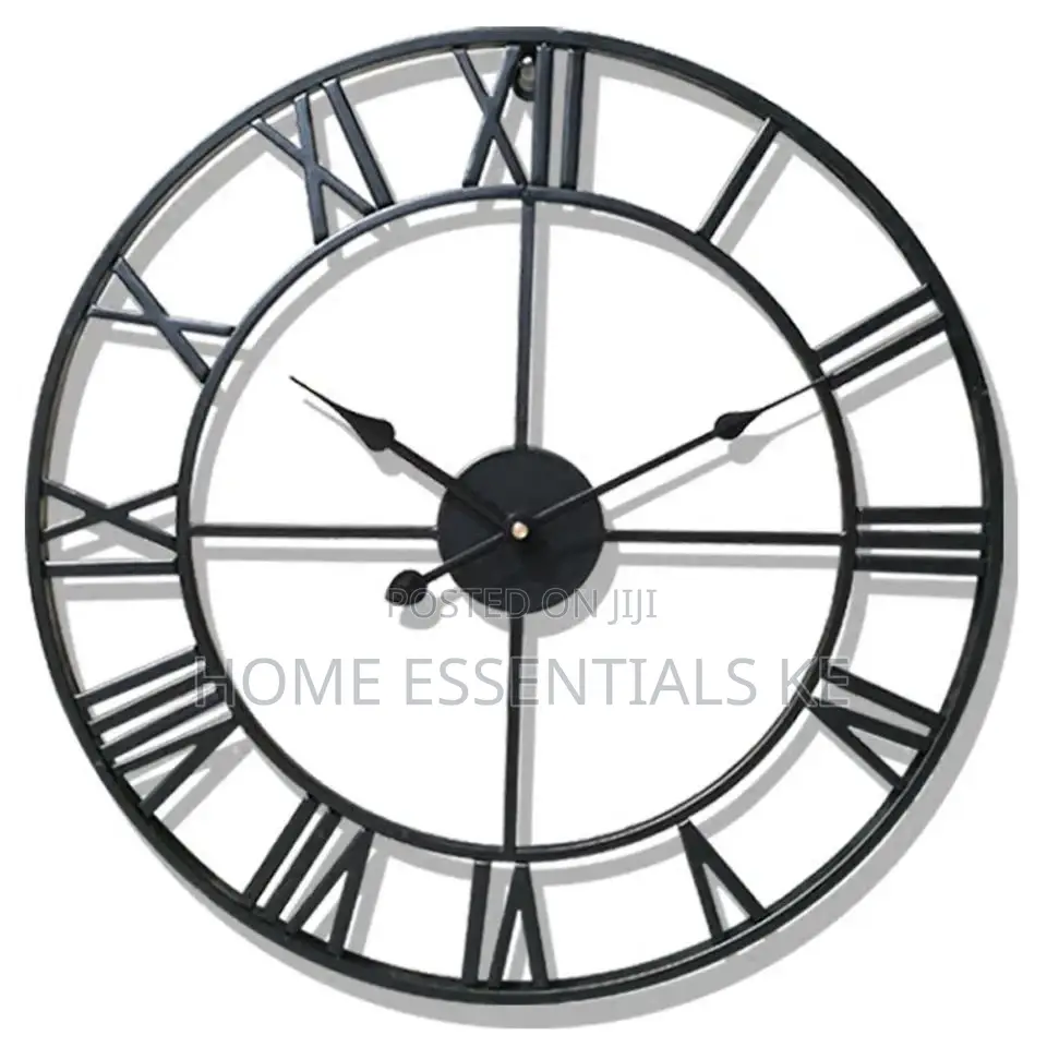 Antique Wall Clock Metallic 40cm