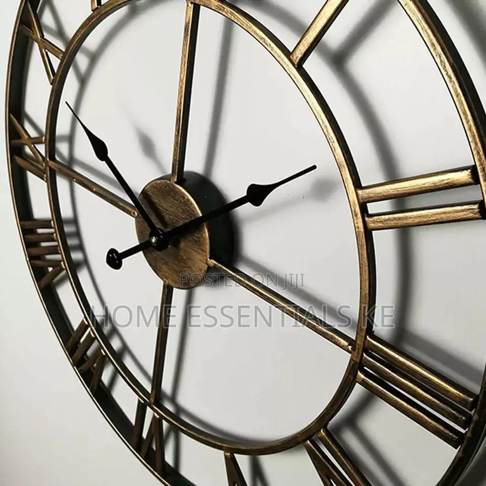Antique Wall Clock Metallic 40cm