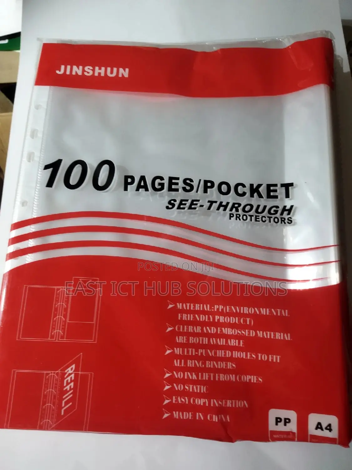Punched Pockets A4 100 / Clear Multi Punch Sleeves Filing