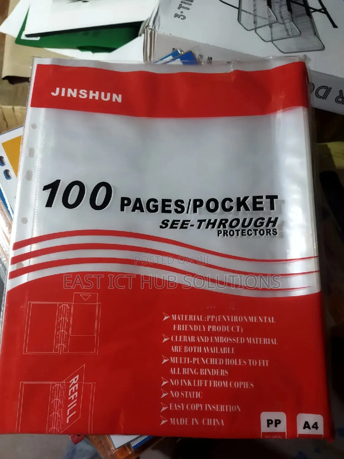 Punched Pockets A4 100 / Clear Multi Punch Sleeves Filing