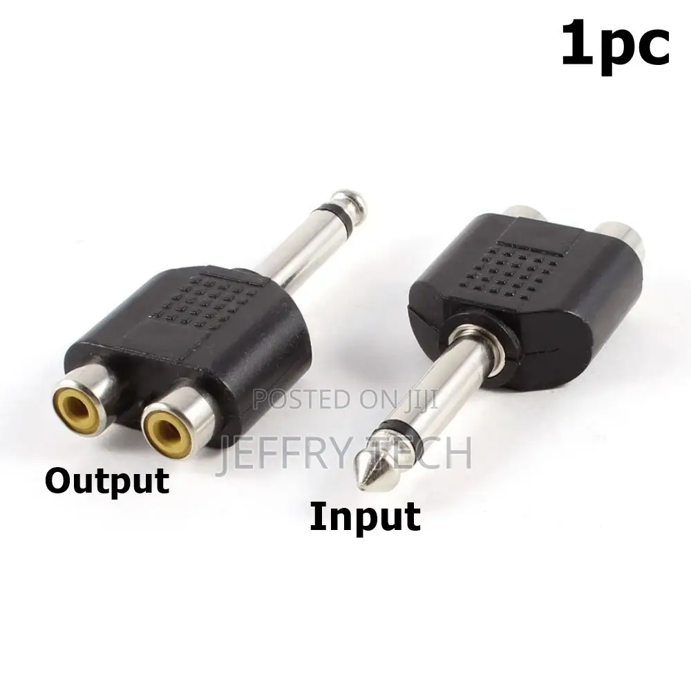 6.35mm Mono Male to 2x RCA Female
