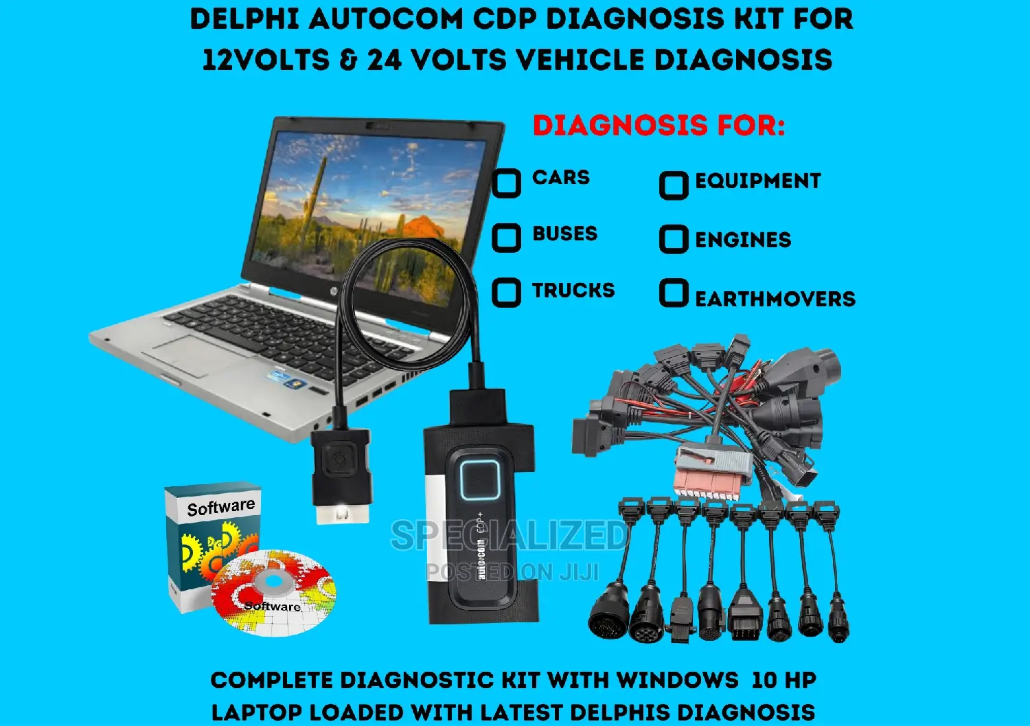 Delphi Autocom Cars, Trucks, Buses Diagnosis Machine Kit