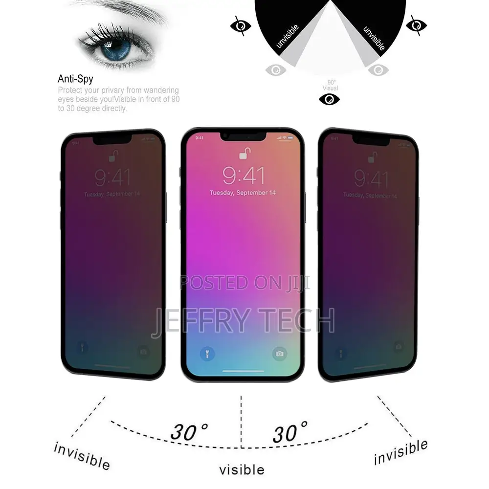 Anti-Peeping Tempered Glass Film for iPhone 13 Pro Max