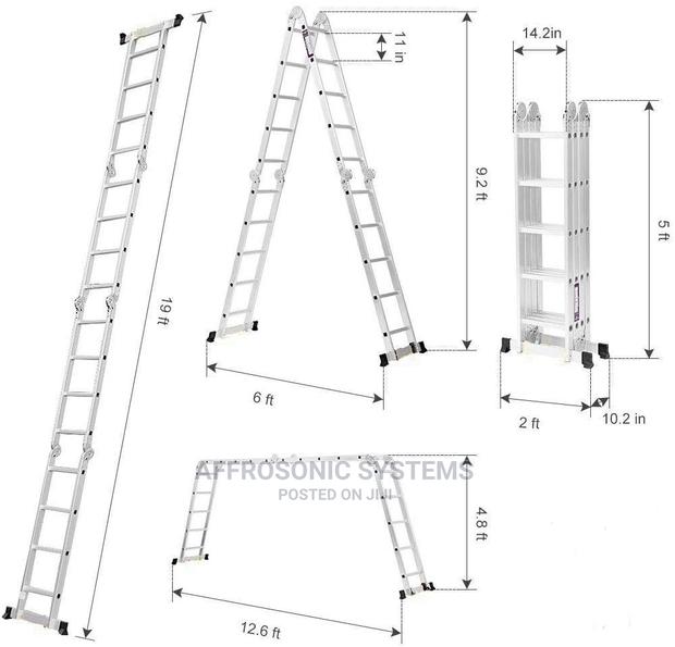 4by5(20ft) Alluminium Ladder (Multipurpose) - main view