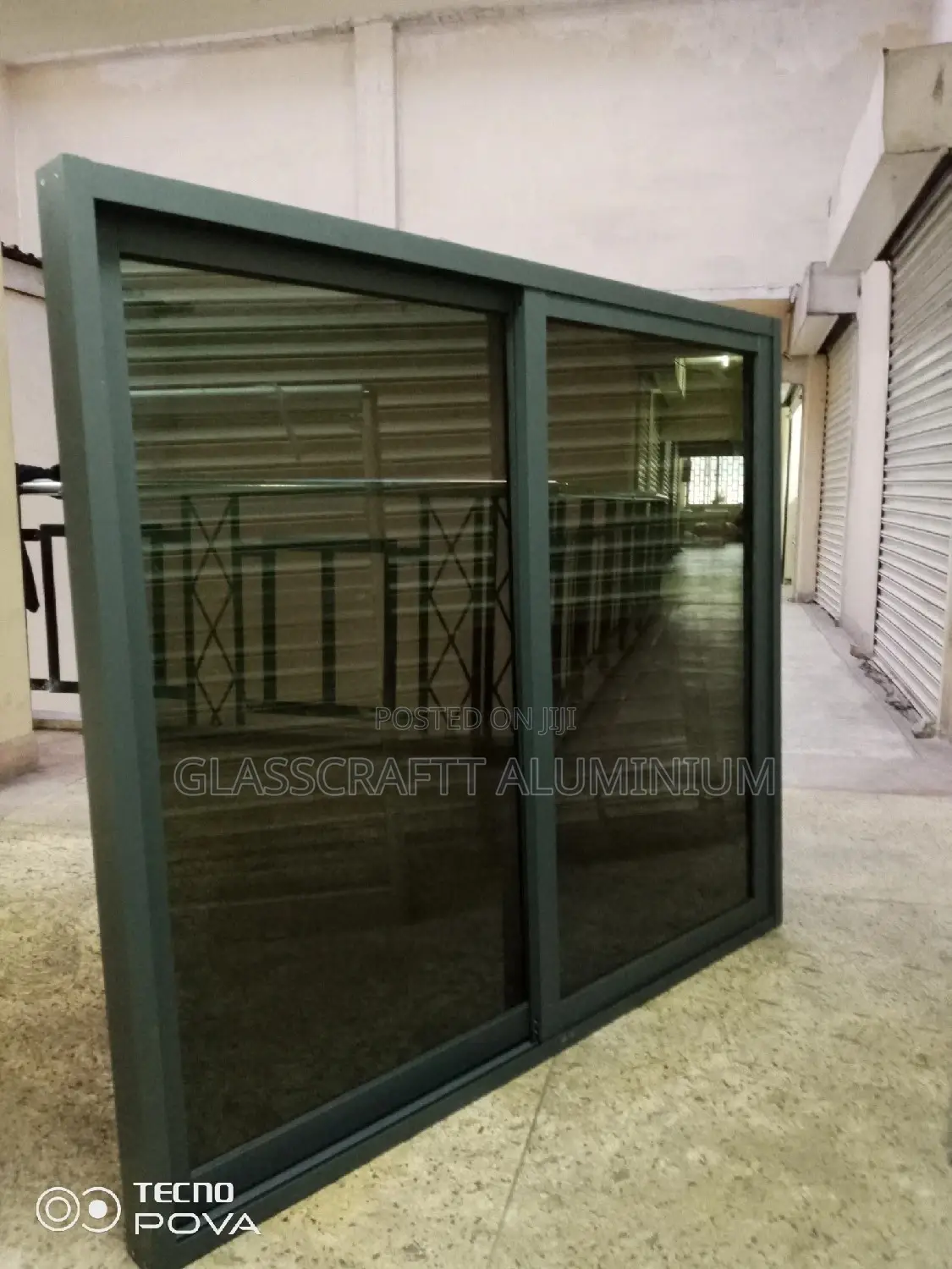 Finished to Fit Gray Coated Aluminum Window
