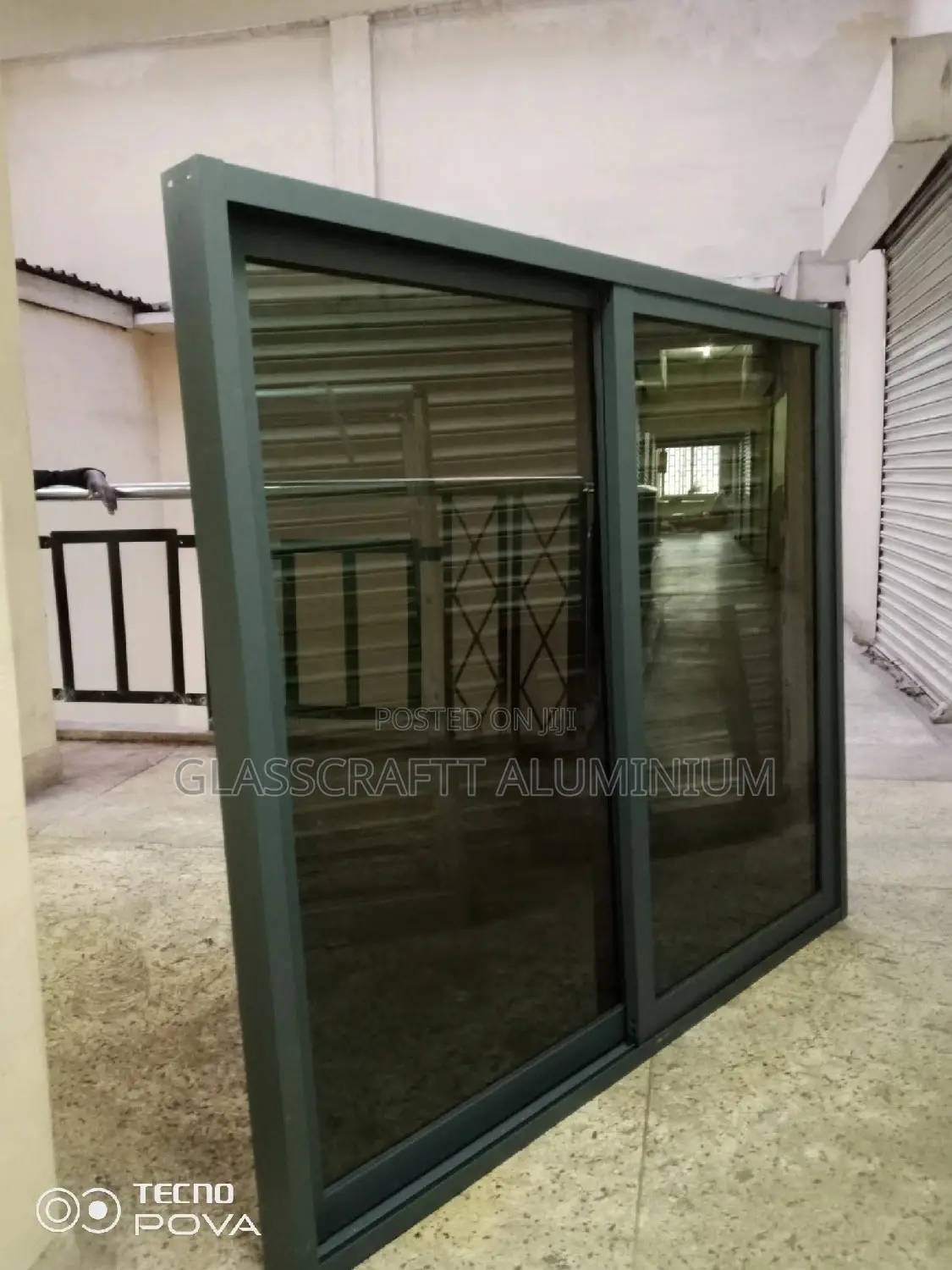 Finished to Fit Gray Coated Aluminum Window