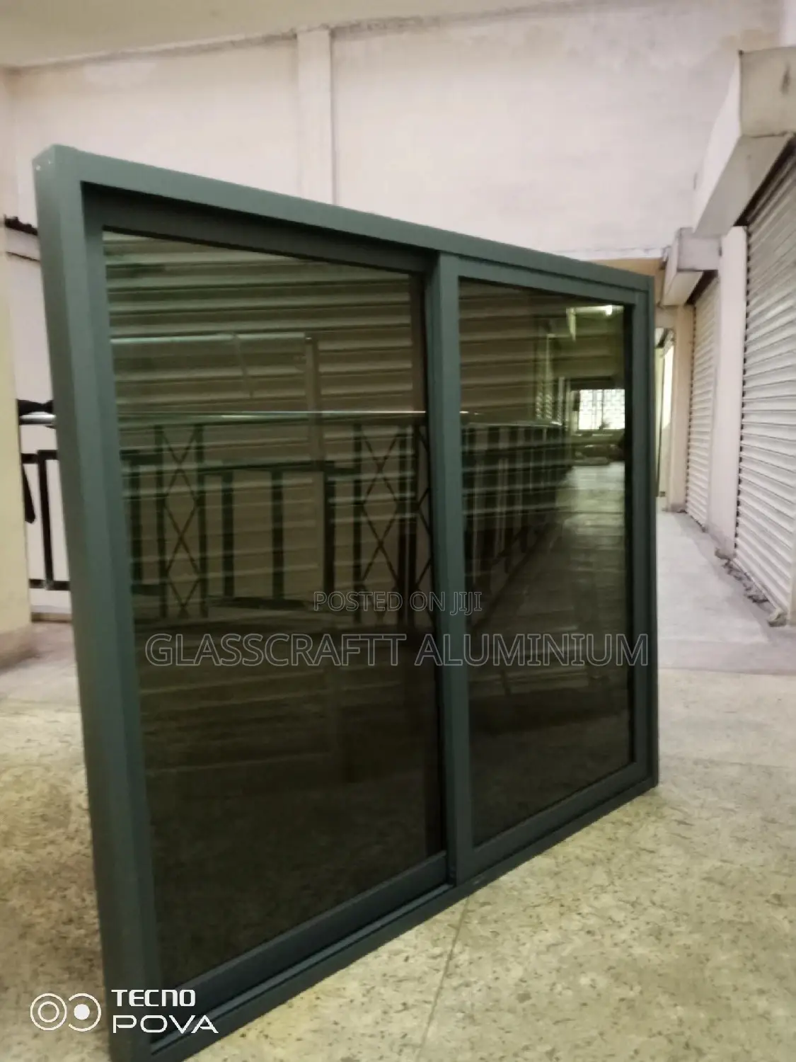 Finished to Fit Gray Coated Aluminum Window