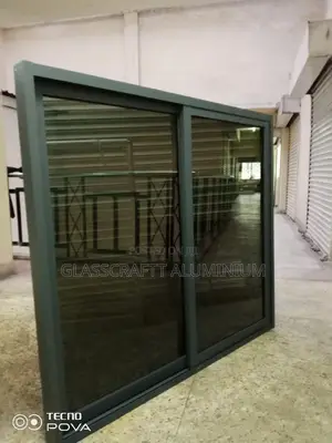 Finished to Fit Gray Coated Aluminum Window