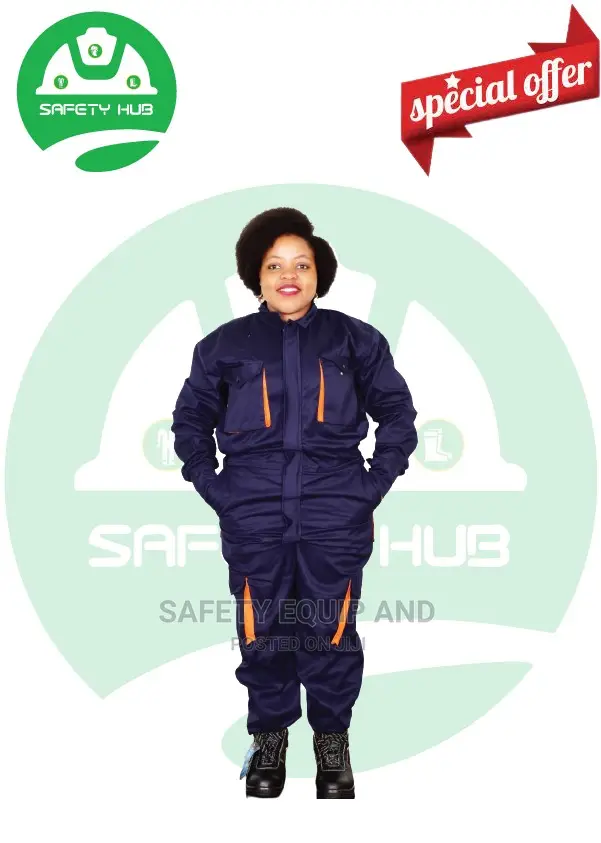 Navy Blue Cargo Overall/With Orange Patches