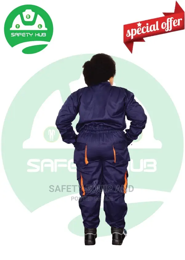 Navy Blue Cargo Overall/With Orange Patches