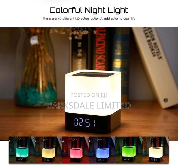 Bluetooth Speaker Square Bedside Light Lamp Cube Clock LED - thumbnail 3