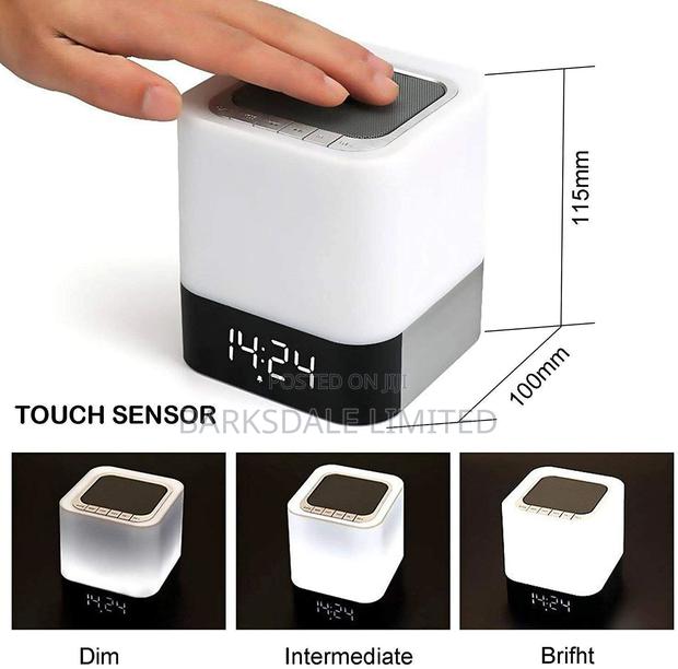 Bluetooth Speaker Square Bedside Light Lamp Cube Clock LED - thumbnail 4