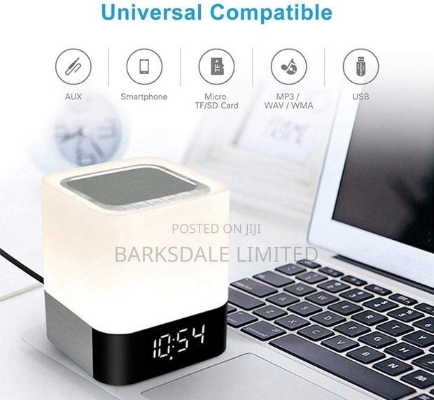 Bluetooth Speaker Square Bedside Light Lamp Cube Clock LED - thumbnail 7