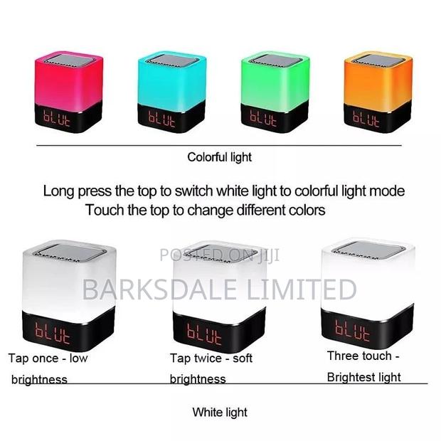 Bluetooth Speaker Square Bedside Light Lamp Cube Clock LED - thumbnail 10