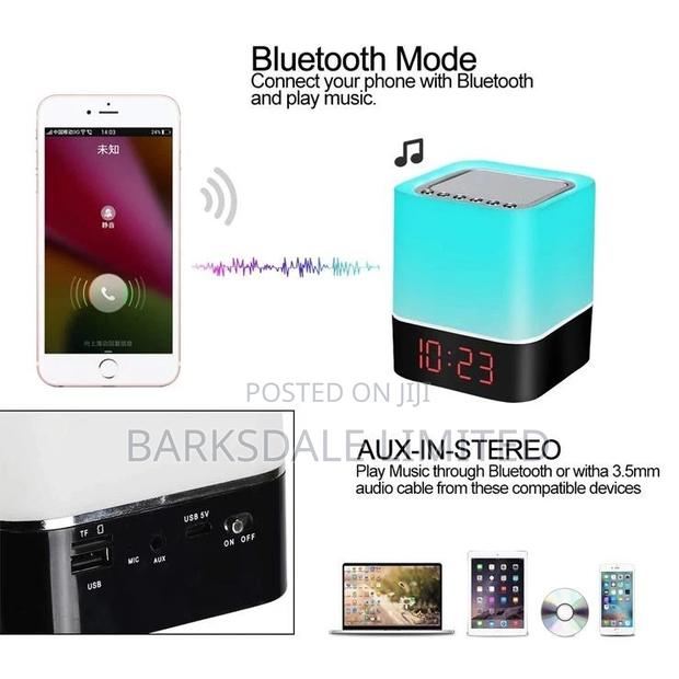 Bluetooth Speaker Square Bedside Light Lamp Cube Clock LED - thumbnail 11