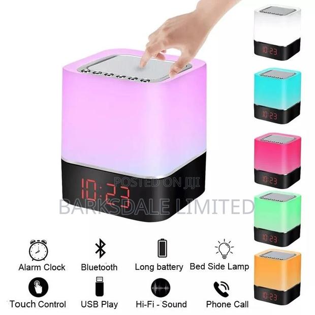 Bluetooth Speaker Square Bedside Light Lamp Cube Clock LED - thumbnail 13