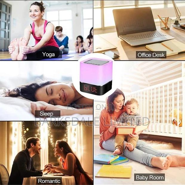 Bluetooth Speaker Square Bedside Light Lamp Cube Clock LED - thumbnail 12