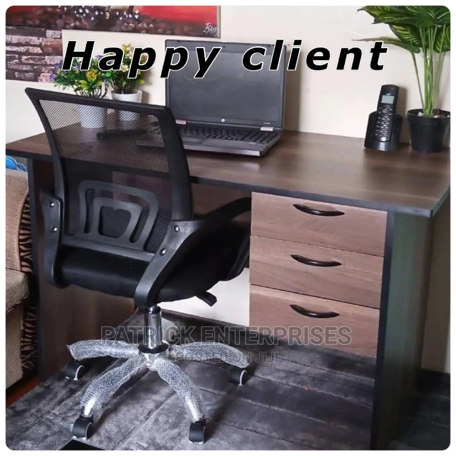 1.2 Mtrs Office Desk Plus Low Back Recliner Mesh Chair