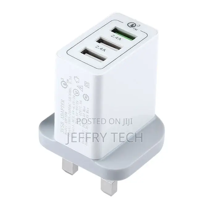 3 USB Ports (3A + 2.4A + 2.4A) Quick Charger QC 3.0 Travel C