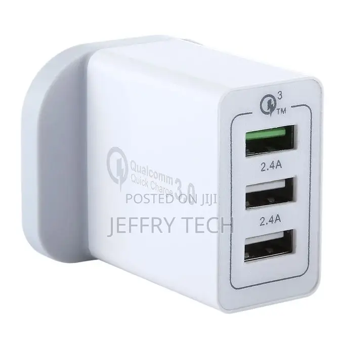 3 USB Ports (3A + 2.4A + 2.4A) Quick Charger QC 3.0 Travel C