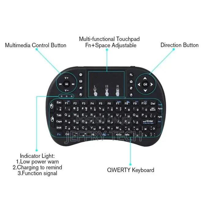 2.4ghz Fly Air Mouse Wireless Mini Keyboard With Embedded US