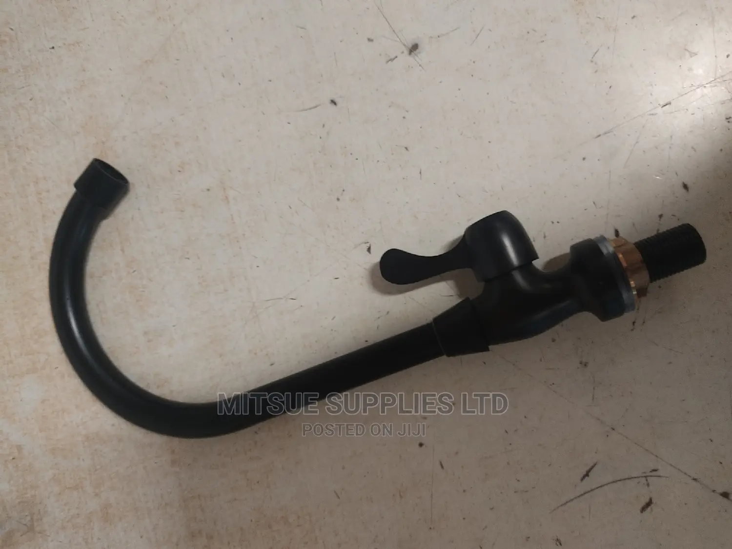 Swan Neck Water Tap Black 12" for Laboratory