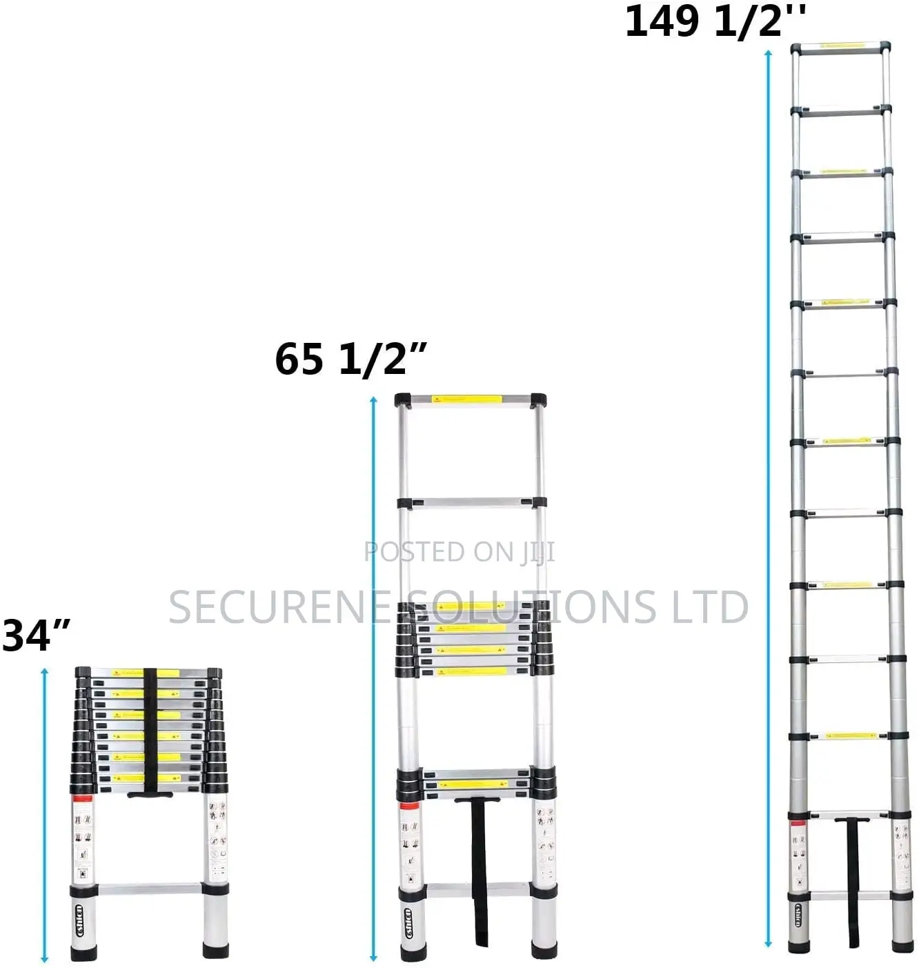 12.5ft/3.8 Meters Single Telescopic Ladder
