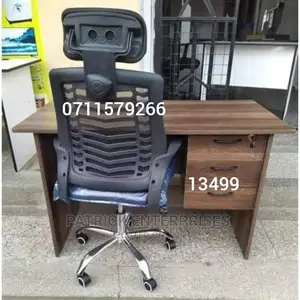 1.2 MTRS Office Desk Plus High Back Recliner Headrest Chair